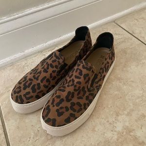 BCBG platform cheetah print slip on sneakers
